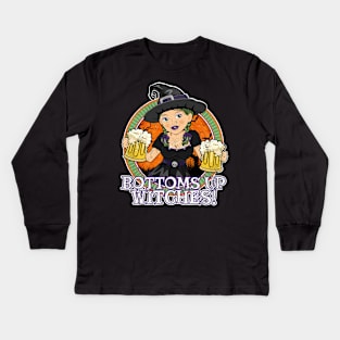 Bottoms Up Witches Kids Long Sleeve T-Shirt